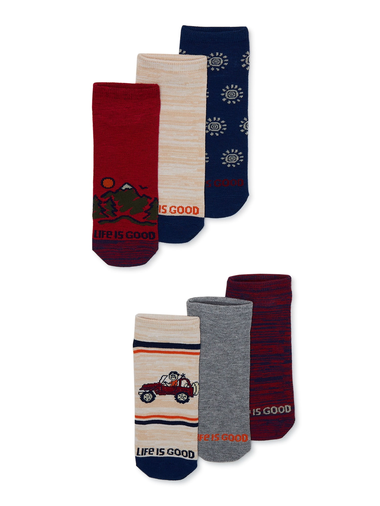 Life is Good Men's Low Cut Socks, 6-Pack