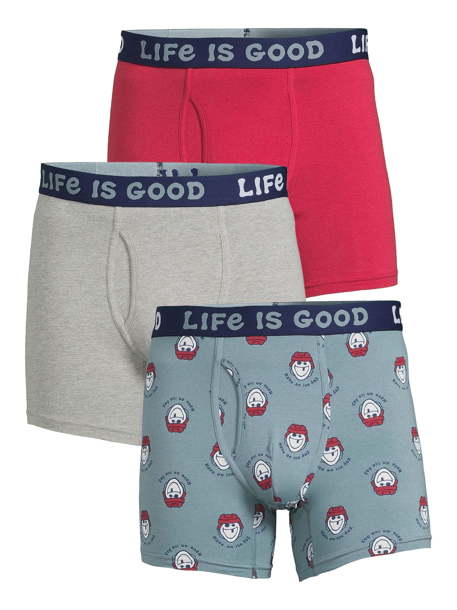 Life is Good Men's Stretch Boxer Briefs, 3-Pack 