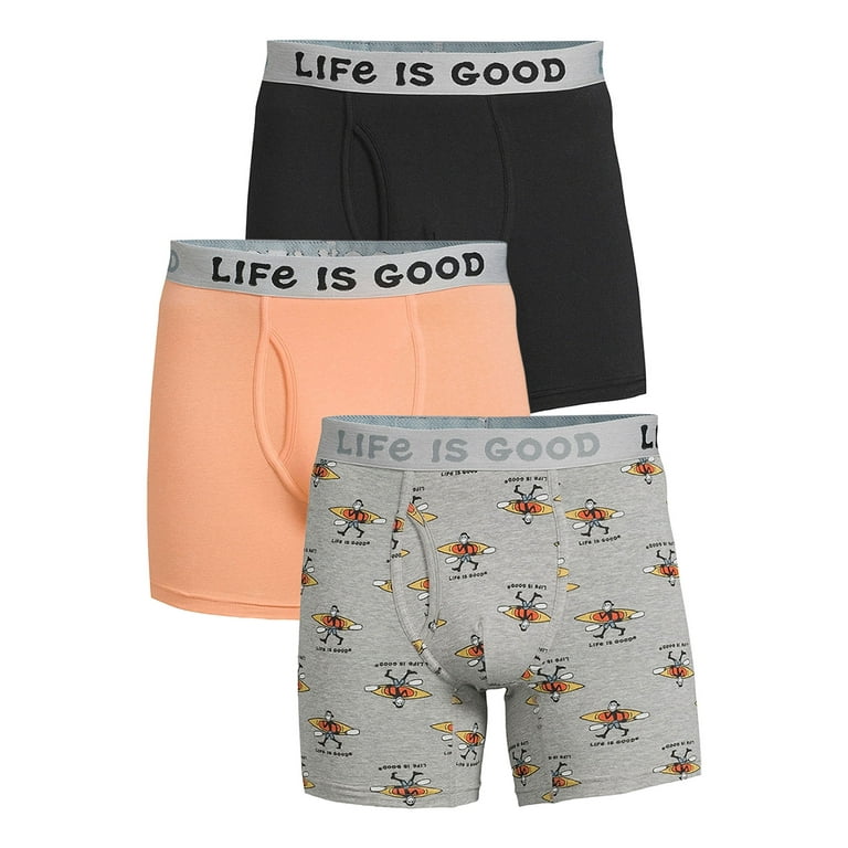 Life is Good Men's Stretch Boxer Briefs, 3-Pack