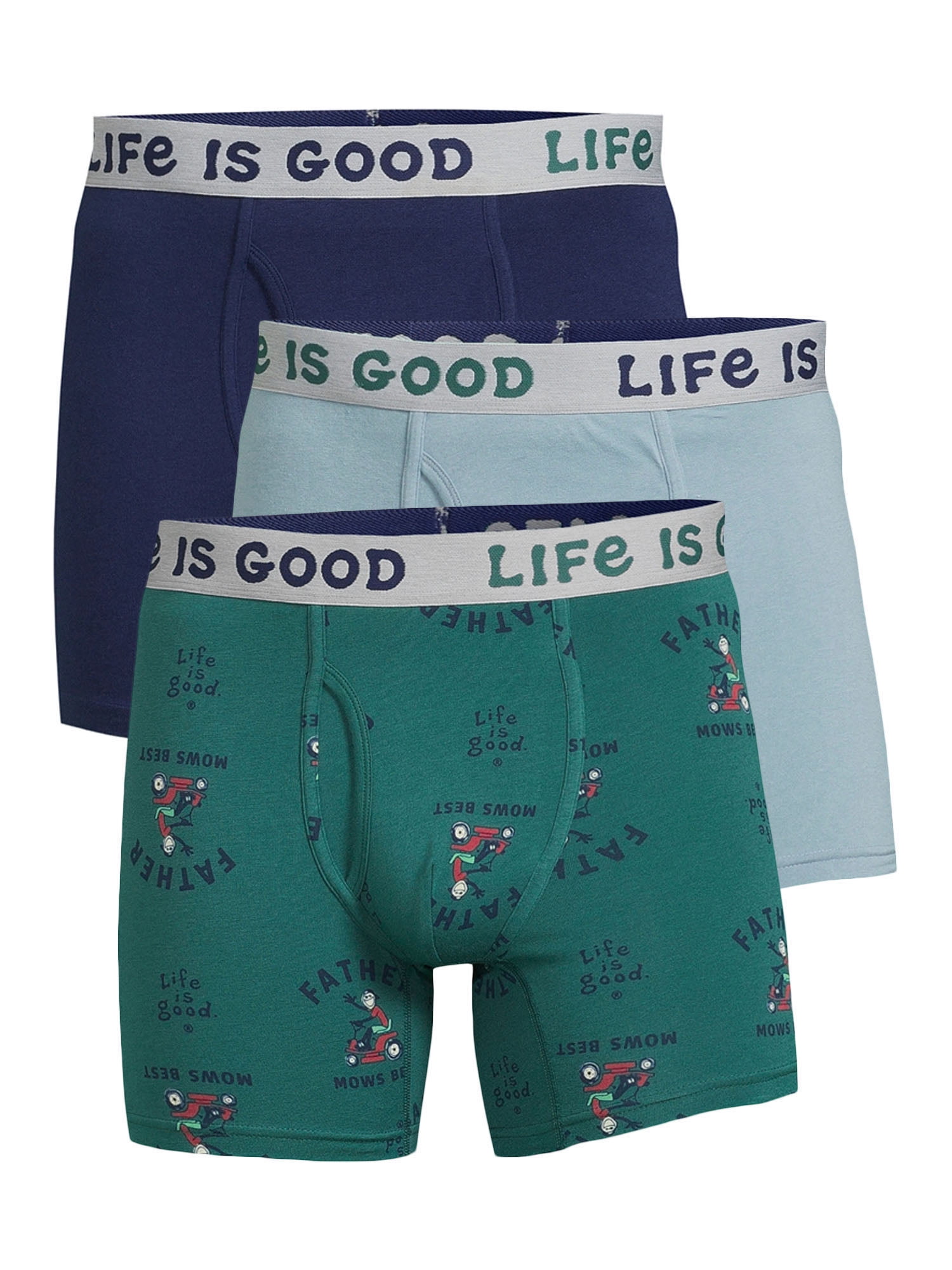 Life is Good Men's Stretch Boxer Briefs, 3-Pack 