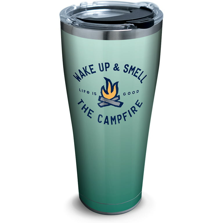 Life Is Good Wake Up Campfire 30 oz Stainless Steel Tumbler with Lid