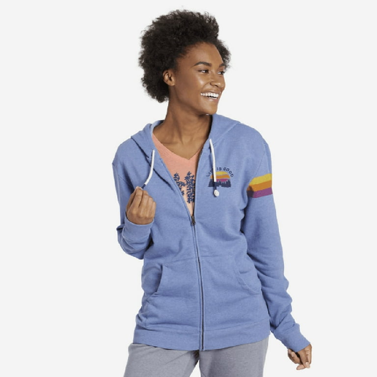 Life is Good. Womens Simply True Zip Hoodie Outdoor Stripe