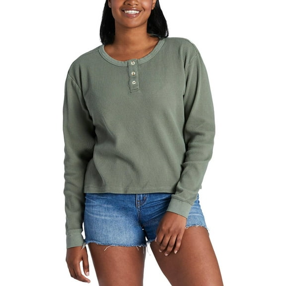 Life is Good® womens  Boxy Thermal Henley, XL