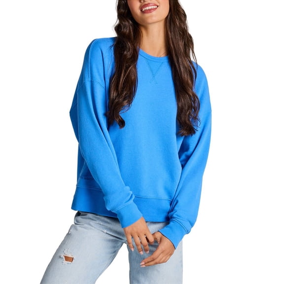 Life is Good womens Terry Boxy Crew Pullover, m