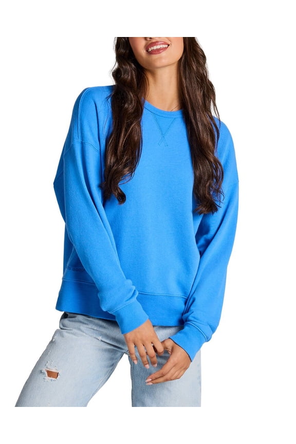 womens  Terry Boxy Crew Pullover, m