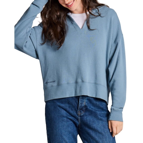 Life is Good womens Terry Boxy Pullover, m