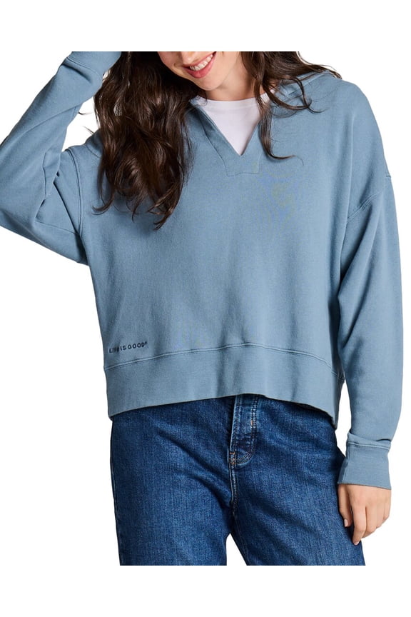 womens Terry Boxy Pullover, m