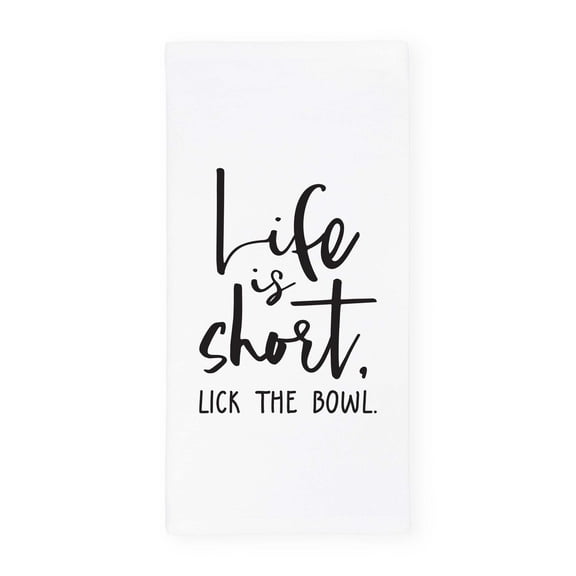 Life is Short, Lick the Bowl Kitchen Tea Towel