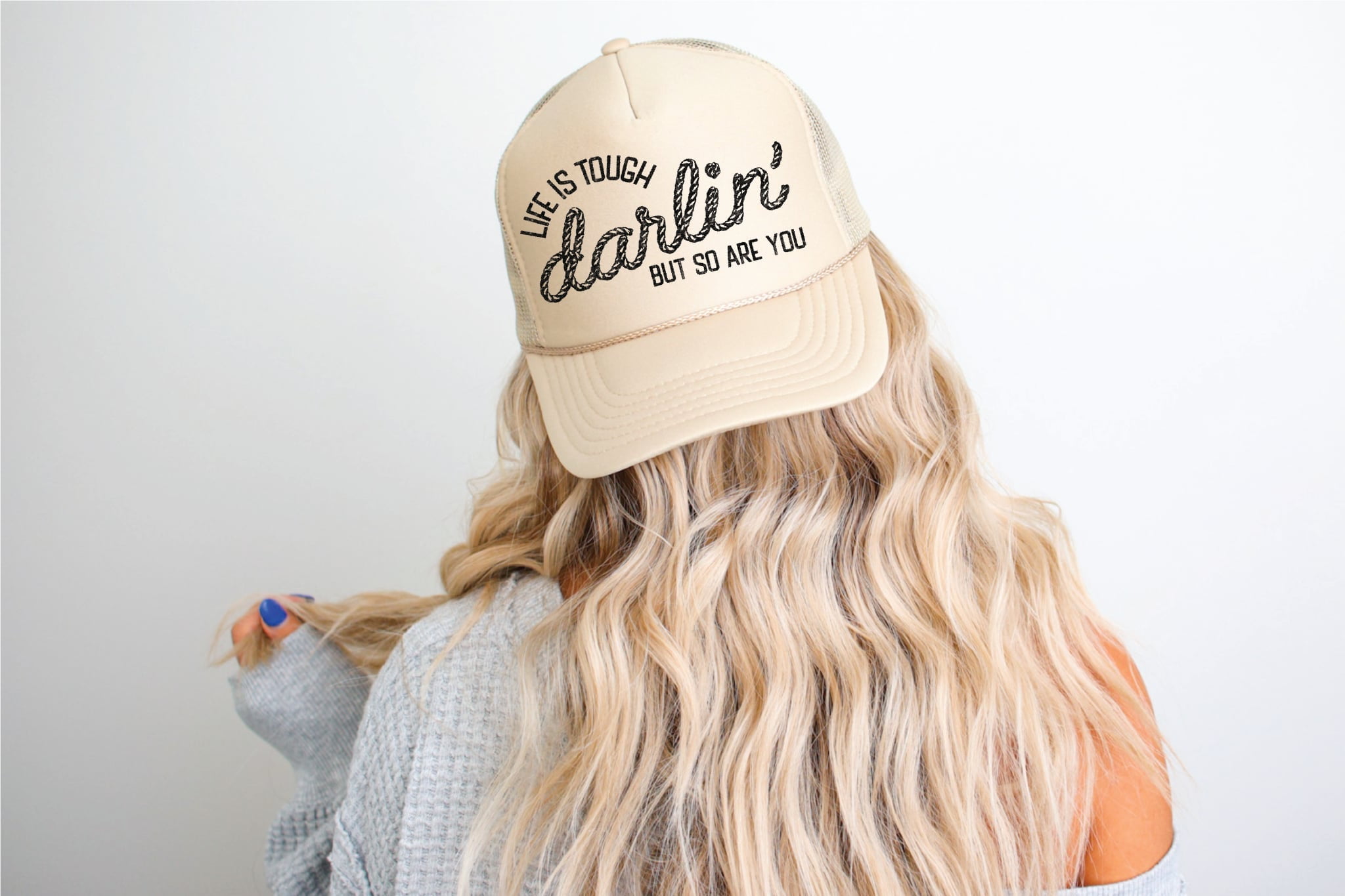 Life is Tough Tan Unisex Foam Trucker Hat
