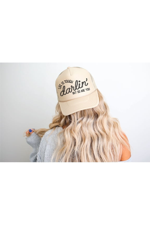Life is Tough Tan Unisex Foam Trucker Hat