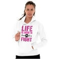 thumbnail image 1 of Life is Worth the Fight Breast Cancer Hoodie Sweatshirt Women Brisco Brands L, 1 of 6