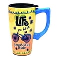 thumbnail image 1 of Life is a Beautiful Ride Ceramic Travel Mug with Lid 16 Ounce Coffee Tea Latte, 1 of 1