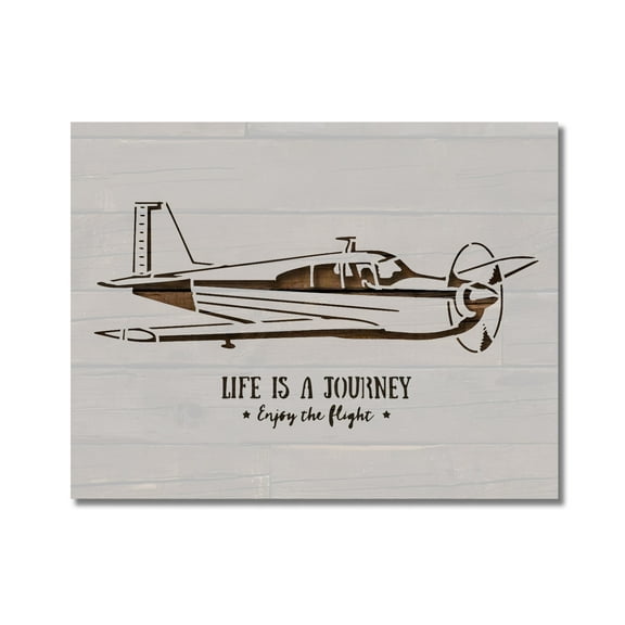 Life is a Journey Airplane Stencil Template Reusable 8.5 x 11 Inches for Painting on Walls, Wood, Arts and Crafts by Stencilville