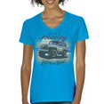 thumbnail image 1 of Life is a Journey Enjoy the Ride Women's V-Neck T-shirt 4x4 Offroad Rugged Vehicle Trailblazing Mudding Dirt Roads Tee, 1 of 7