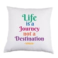 thumbnail image 1 of Life is a Journey Not a Destination White Satin Throw Pillow 16 inch Square with Insert Included, 1 of 1