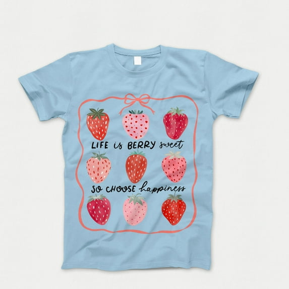 Life is berry sweet strawberry T-Shirt, Berry Shirt, coquette strawberry Tshirt, inspirational strawberry summer Tee Top, Gift for Her