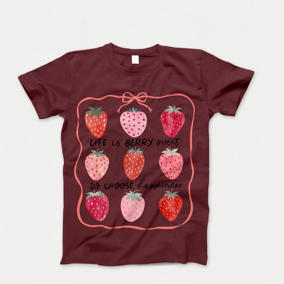 Life is berry sweet strawberry T-Shirt, Berry Shirt, coquette strawberry Tshirt, inspirational strawberry summer Tee Top, Gift for Her