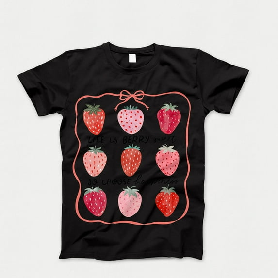Life is berry sweet strawberry T-Shirt, Berry Shirt, coquette strawberry Tshirt, inspirational strawberry summer Tee Top, Gift for Her