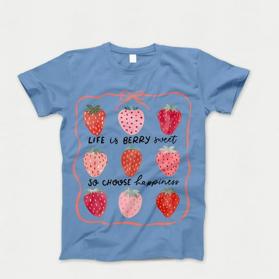 Life is berry sweet strawberry T-Shirt, Berry Shirt, coquette strawberry Tshirt, inspirational strawberry summer Tee Top, Gift for Her