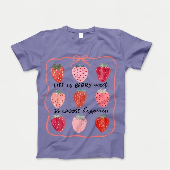 Life is berry sweet strawberry T-Shirt, Berry Shirt, coquette strawberry Tshirt, inspirational strawberry summer Tee Top, Gift for Her