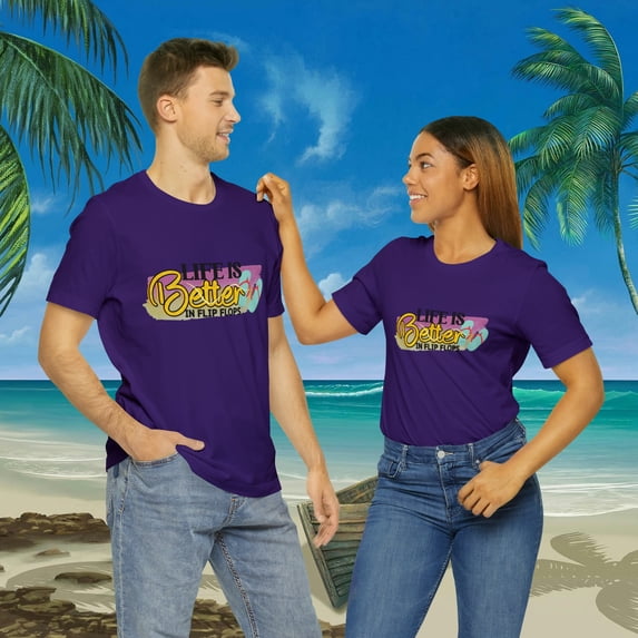 Life is better in flip-flops Unisex Jersey Short Sleeve Tee
