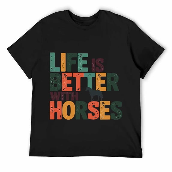 Life is better with horses Coco Grandma Gifts Women T-Shirt