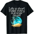 thumbnail image 1 of Life is short make Holiday at Sea under Palm Trees T-Shirt Black 3X-Large, 1 of 4