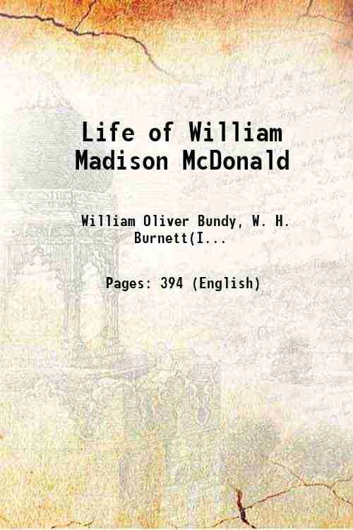 First edition Life of fashion William Madison McDonald ph D 1925