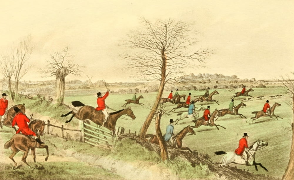 Life of a Sportsman 1914 Hounds in full cry Canvas Art - Henry Alken (24 x 36)