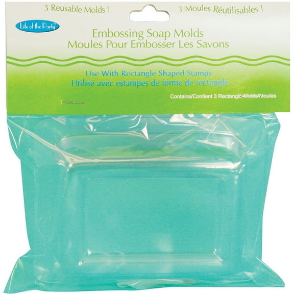 Life of the Party Embossing Soap Mold - Rectangles, Package of 3