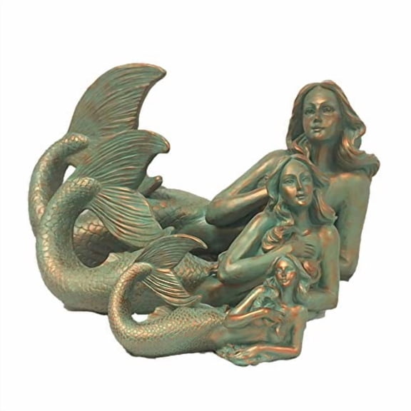 Life's A Beach 21" L Extra Large Lying Sexy Mermaid Nautical Coastal Garden & Pool Statue in Bronze Patina Finish