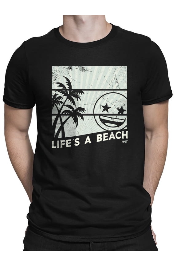 Life's A Beach - Vintage Palm Tree Emoji Men's T-shirt