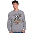 thumbnail image 1 of Life's A Gamble Skull Rose Tattoo Plus Size Long Sleeve Graphic Tee Shirt Brisco Brands 2X, 1 of 5