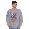 thumbnail image 1 of Life's A Gamble Skull Rose Tattoo Unisex Plus Fleece Graphic Sweatshirt Brisco Brands 2X, 1 of 5