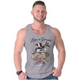 thumbnail image 1 of Life's A Gamble Skull Rose Tattoo Plus Size Graphic Tank Top Brisco Brands 2X, 1 of 5