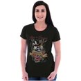 thumbnail image 1 of Life's A Gamble Skull Rose Tattoo Womens Slim Fit Graphic Tee Brisco Brands L, 1 of 5