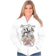thumbnail image 1 of Life's A Gamble Skull Rose Tattoo Zip Up Hoodie Men's Women's Brisco Brands L, 1 of 6