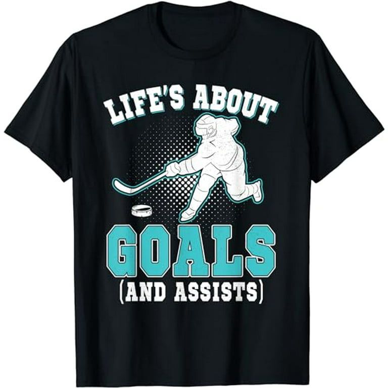 Life s About Goals Hockey Player Ice Hockey Youth Kids Boys T