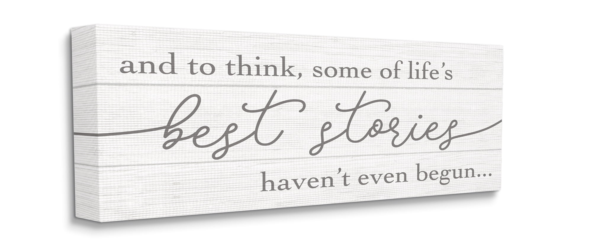 Life's Best Stohaven'T Begun Phrase 40 in x 17 in Drawing Canvas Art Print, by Stupell Home Décor