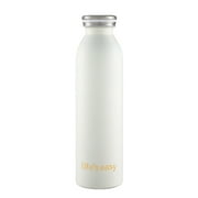 Life's Easy 20 oz. Stainless Steel Water Bottle, Keep liquids hot or cold, Double Wall Vacuum Insulated Water Bottle , BPA Free, Leak Proof, Spill Proof and Sweat Free (White)