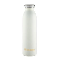 Life's Easy 20 oz. Stainless Steel Water Bottle, Keep liquids hot or cold, Double Wall Vacuum Insulated Water Bottle , BPA Free, Leak Proof, Spill Proof and Sweat Free (White)