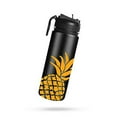 thumbnail image 1 of Life’s Easy - Insulated Water Bottle with Straw Lid and Loop Handle, Vacuum Insulated Bottles for Hot and Cold Drink, Pineapple Black, 18oz, 1 of 11