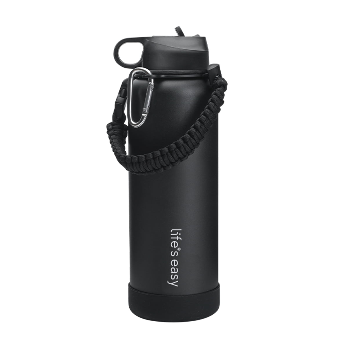 https://i5.walmartimages.com/seo/Life-s-Easy-Straw-Lid-Bottle-w-Paracord-Carabiner-Handle-Carrier-Silicone-Sleeve-40-oz-Insulated-Flask-for-Hot-and-Cold-Drinks-40oz-Black_6944eba9-2e6e-4c94-bc52-228929b9da6a.be2761649bca007f23672a07ebe582cc.jpeg