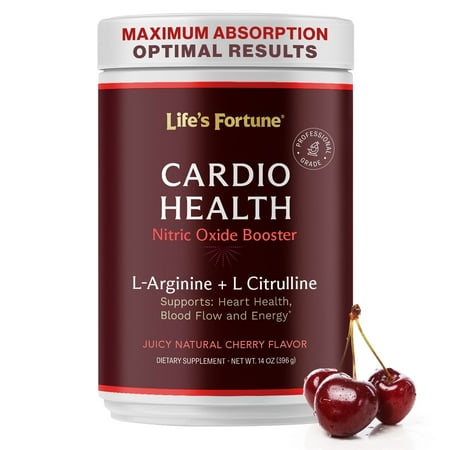 Life's Fortune L-Arginine 5000mg plus Citrulline Powder, 30 Servings, Nitric Oxide Booster, Nitric Oxide Supplement, Cherry Flavor