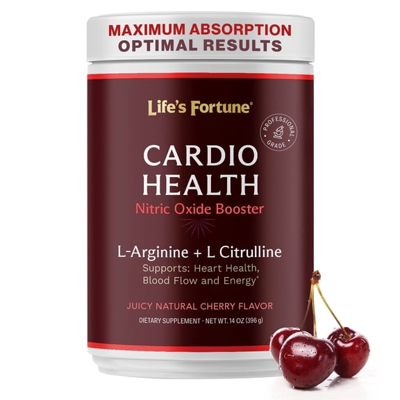 Life's Fortune L-Arginine 5000mg plus Citrulline Powder, 30 Servings, Nitric Oxide Booster, Nitric Oxide Supplement, Cherry Flavor