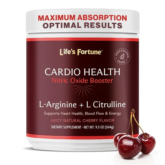 Life's Fortune 5000mg L-Arginine 1000mg L-Citrulline Supplement Powder, Cherry, 20 Servings