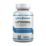 Lifes Fortune Liposomal Vitamin D3 5000 IU, Supports Healthy Bones, Immune System Function, 60 Caps