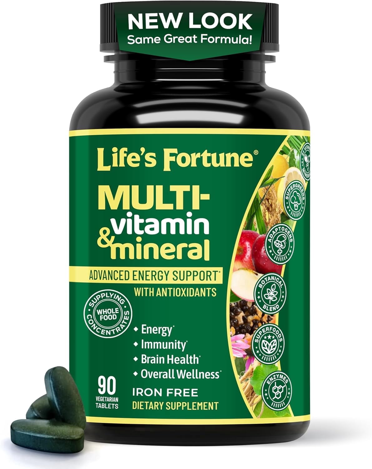 Life's Fortune Multivitamin & Mineral Tablets, 90 Count, Multivitamins with Minerals, Daily Multivitamin, Fast Absorbing Multiple Vitamins