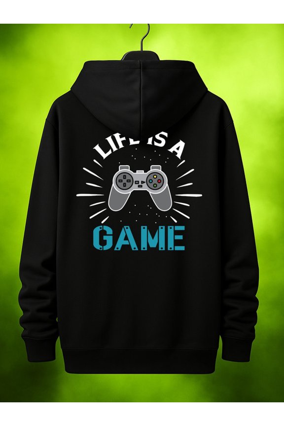 Life's a Game hoodies & sweatshirt games men regular fit black Comfortable Material,Bold Design autumn aesthetic streetwear christian gift casual merch fun Vintage Unisex hoodie