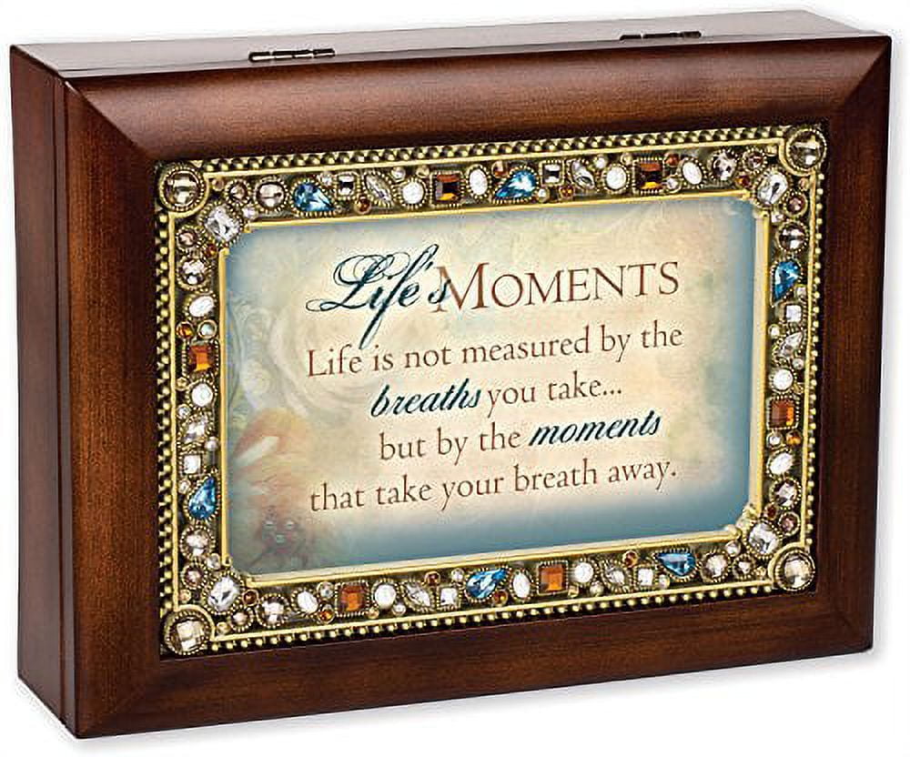 Saint Mother Teresa Music Box - Wood Finish Plays Amazing Grace, Jeweled Keepsake Box